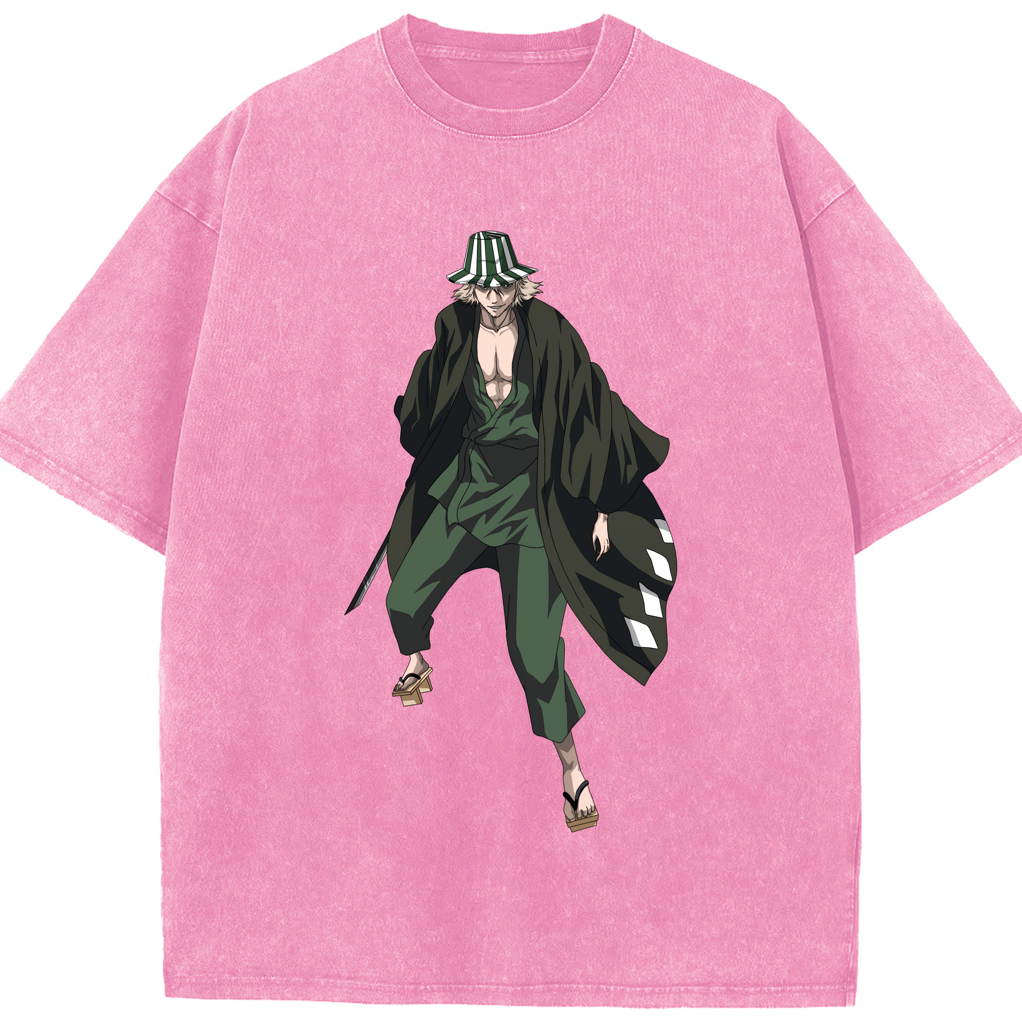 （画像用） "ブリーチ 浦原 喜助（うらはら きすけ） BLEACH Urahara Kisuke " 綿100% ヴィンテージ風 半袖Tシャツ（フロントプリント）